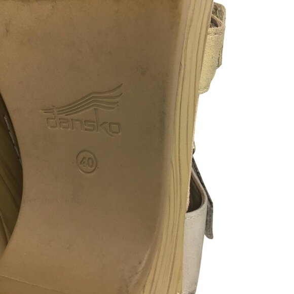 Dansko Malena Metallic Multi Leather Strappy Wedge Sandals Size 40 US 10-10.5 - Picture 8 of 14